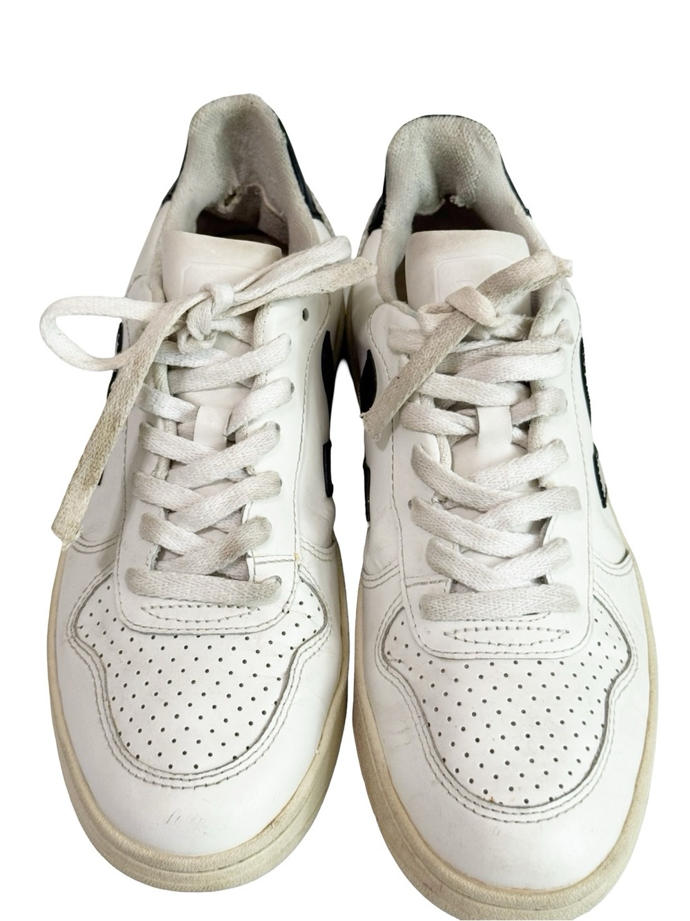 Veja V-10 Leather White Black Sneaker 7 - Picture 4 of 16